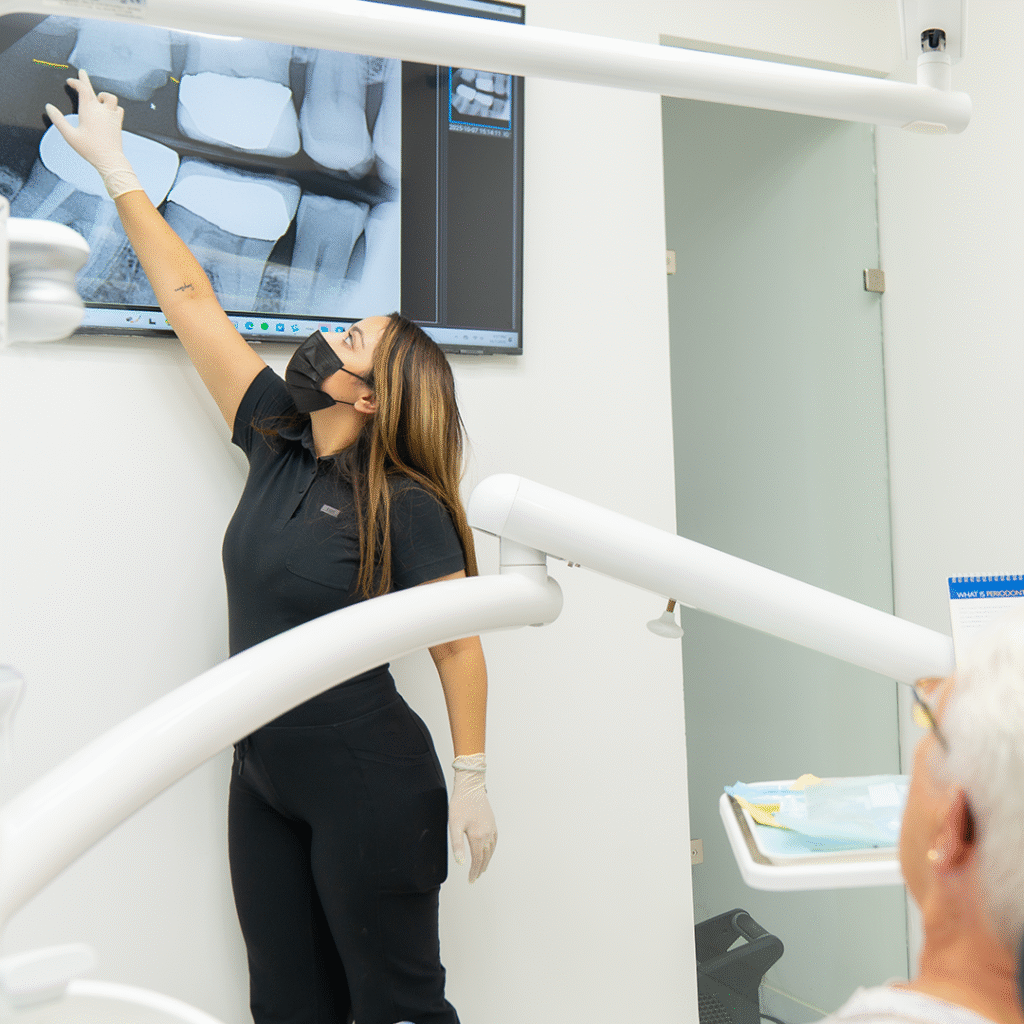 dentist explaining dental x ray