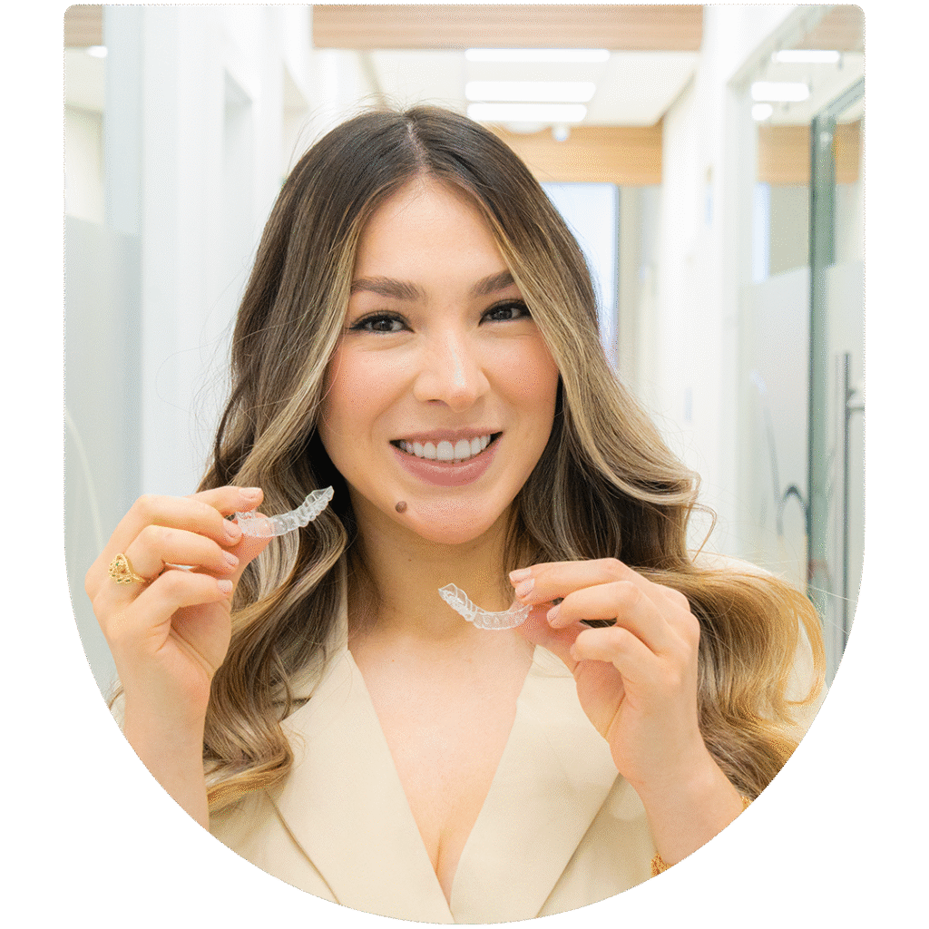 woman with invisaligns